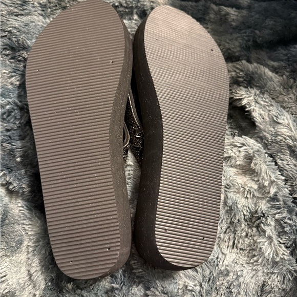 Woman’s Sandals- SO BUBBLY- woman’s black wedges with rhinestones - 7.5 - Picture 4 of 5